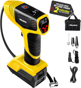 ITEM# 0165   Digital Tire Inflator Automatic 150 PSI Max w/Gauge Display Screen & Pre-Set Pressure in KPA, PSI, BAR, kg/cm, Built-in LED Lights, Rechargeable, Air Compressor, Car Tire Pump (Watch Video)