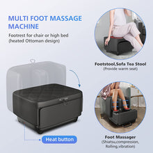 Load image into Gallery viewer, ITEM# 0112   2 in 1 Foot Massager Machine &amp; Ottoman Foot Rest, Shiatsu Foot and Calf Massager with Heat, Kneading, Vibration, Compression Massagers for Feet, Ankle, Calf, Leg, Tired Muscles &amp; Plantar Fasciitis (Watch Video)
