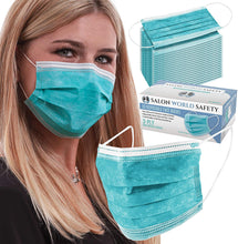 Load image into Gallery viewer, ITEM# 0017   TCP Global Salon World Safety - Sealed Dispenser Face Masks Breathable Disposable 3-Ply Protective PPE with Nose Clip and Ear Loops
