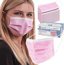 Load image into Gallery viewer, ITEM# 0017   TCP Global Salon World Safety - Sealed Dispenser Face Masks Breathable Disposable 3-Ply Protective PPE with Nose Clip and Ear Loops
