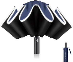 ITEM# 0172   Umbrella Pro | UPF 50+ 99% UV Protection, Reflective Safety Strip, Sturdy Windproof, Travel Portable, Automatic | Reverse Folding Umbrella (Watch Video)