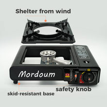 Load image into Gallery viewer, ITEM# 0003   Camping Stove Portable Single Burner Butane Cylinder Stove with Carrying Case Camp Kitchen Equipment Back-packing Black (Watch Video)
