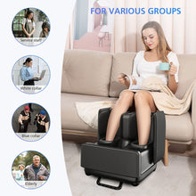 Load image into Gallery viewer, ITEM# 0112   2 in 1 Foot Massager Machine &amp; Ottoman Foot Rest, Shiatsu Foot and Calf Massager with Heat, Kneading, Vibration, Compression Massagers for Feet, Ankle, Calf, Leg, Tired Muscles &amp; Plantar Fasciitis (Watch Video)
