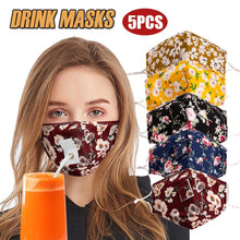 Load image into Gallery viewer, ITEM# 0014   Reusable Face Mask With Straw Hole for Drinking, Protective Adjustable Face Mask Printed Breathable Colorful Face Mask for Outdoor Indoor
