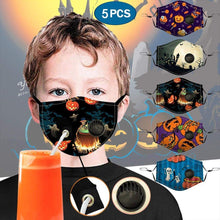 Load image into Gallery viewer, ITEM# 0014   Reusable Face Mask With Straw Hole for Drinking, Protective Adjustable Face Mask Printed Breathable Colorful Face Mask for Outdoor Indoor
