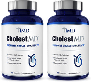 ITEM# 0087   1MD Nutrition CholestMD - Support Healthy HDL & LDL Cholesterol Levels, Boost Heart Health | with Olive Leaf Extract, Bergavit, Niacin, Garlic (Watch Video)