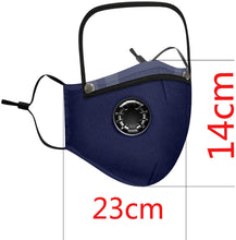 Load image into Gallery viewer, ITEM# 0018   4 Pack Reusable Face Mask with Eyes Shield, Adjustable Facemasks with Breathing Valve, Washable Face Masks with 8 Filters, Breathable Cotton Facemask for Adults, Outdoor Indoor Sports Party
