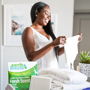 ITEM# 0110   Earth Breeze Laundry Detergent Sheets - Fresh Scent and Fragrance Free, Liquidless Technology… (Watch Video)