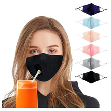 Load image into Gallery viewer, ITEM# 0014   Reusable Face Mask With Straw Hole for Drinking, Protective Adjustable Face Mask Printed Breathable Colorful Face Mask for Outdoor Indoor
