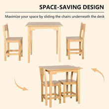 Load image into Gallery viewer, ITEM# 0070   3-Piece Dining Set Bamboo of Square Dining Table and Chairs for 2-Person, Kitchen Table Set with 2 Chairs for Dining Room Small Spaces, Natural
