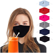 Load image into Gallery viewer, ITEM# 0014   Reusable Face Mask With Straw Hole for Drinking, Protective Adjustable Face Mask Printed Breathable Colorful Face Mask for Outdoor Indoor
