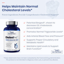 Load image into Gallery viewer, ITEM# 0087   1MD Nutrition CholestMD - Support Healthy HDL &amp; LDL Cholesterol Levels, Boost Heart Health | with Olive Leaf Extract, Bergavit, Niacin, Garlic (Watch Video)
