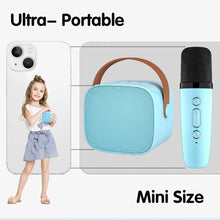 Load image into Gallery viewer, ITEM# 0094   Kids Toy Karaoke Machine, Small Portable Bluetooth Speaker with Wireless Microphone, Music MP3 Player (Watch Video)
