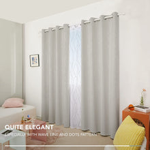 Load image into Gallery viewer, ITEM# 0067   Blackout Curtains and Drapes for any room Set of 2 - Room Darkening Curtains with Wave Dots Line Print (Watch Video)
