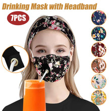 Load image into Gallery viewer, ITEM# 0014   Reusable Face Mask With Straw Hole for Drinking, Protective Adjustable Face Mask Printed Breathable Colorful Face Mask for Outdoor Indoor
