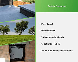 ITEM# 0061   Liquid Rubber Concrete Foundation and Basement Sealant - Indoor & Outdoor Waterproof Coating, Easy to Apply, Black, 5 Gallon (Watch Video)