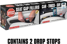 Load image into Gallery viewer, ITEM# 0053   Drop Stop - The Original Patented Car Seat Gap Filler (AS SEEN ON Shark Tank) - Set of 2 and Slide Free Pad and Light (Watch Video)
