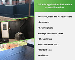 ITEM# 0061   Liquid Rubber Concrete Foundation and Basement Sealant - Indoor & Outdoor Waterproof Coating, Easy to Apply, Black, 5 Gallon (Watch Video)