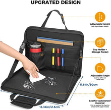 Load image into Gallery viewer, ITEM# 0046   3 in 1 Steering Wheel Eating Tray, Car Back Seat Laptop Desk, Multifunctional Car Office Bag, Car Work Table for Writing, Car Organizer for Kids, Commuters, Family (Watch Video)
