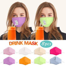 Load image into Gallery viewer, ITEM# 0014   Reusable Face Mask With Straw Hole for Drinking, Protective Adjustable Face Mask Printed Breathable Colorful Face Mask for Outdoor Indoor

