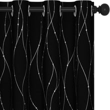 Load image into Gallery viewer, ITEM# 0067   Blackout Curtains and Drapes for any room Set of 2 - Room Darkening Curtains with Wave Dots Line Print (Watch Video)
