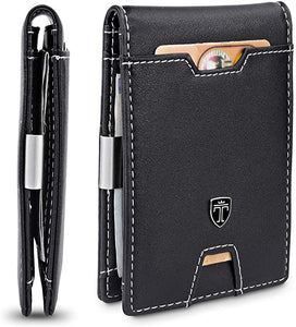 ITEM# 0037   Mens Slim Wallet with Money Clip AUSTIN RFID Blocking Bifold Credit Card Holder for Men with Gift Box (Watch Video)