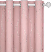 Load image into Gallery viewer, ITEM# 0067   Blackout Curtains and Drapes for any room Set of 2 - Room Darkening Curtains with Wave Dots Line Print (Watch Video)
