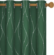 Load image into Gallery viewer, ITEM# 0067   Blackout Curtains and Drapes for any room Set of 2 - Room Darkening Curtains with Wave Dots Line Print (Watch Video)
