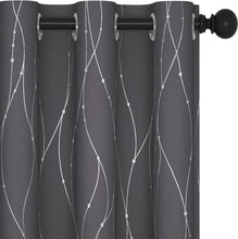 Load image into Gallery viewer, ITEM# 0067   Blackout Curtains and Drapes for any room Set of 2 - Room Darkening Curtains with Wave Dots Line Print (Watch Video)
