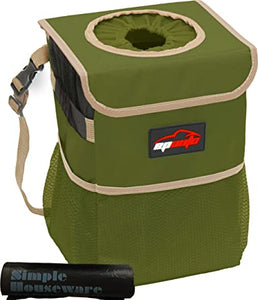 ITEM# 0049   EP Auto Waterproof Car Trash Can with Lid and Storage Pockets (Watch Video)