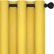 Load image into Gallery viewer, ITEM# 0067   Blackout Curtains and Drapes for any room Set of 2 - Room Darkening Curtains with Wave Dots Line Print (Watch Video)

