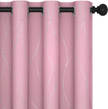 Load image into Gallery viewer, ITEM# 0067   Blackout Curtains and Drapes for any room Set of 2 - Room Darkening Curtains with Wave Dots Line Print (Watch Video)
