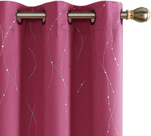 Load image into Gallery viewer, ITEM# 0067   Blackout Curtains and Drapes for any room Set of 2 - Room Darkening Curtains with Wave Dots Line Print (Watch Video)

