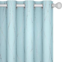 Load image into Gallery viewer, ITEM# 0067   Blackout Curtains and Drapes for any room Set of 2 - Room Darkening Curtains with Wave Dots Line Print (Watch Video)
