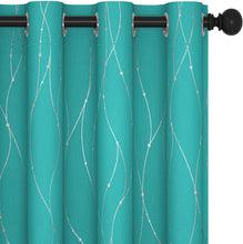 Load image into Gallery viewer, ITEM# 0067   Blackout Curtains and Drapes for any room Set of 2 - Room Darkening Curtains with Wave Dots Line Print (Watch Video)
